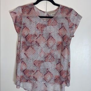 Dressy snake print pink silky blouse